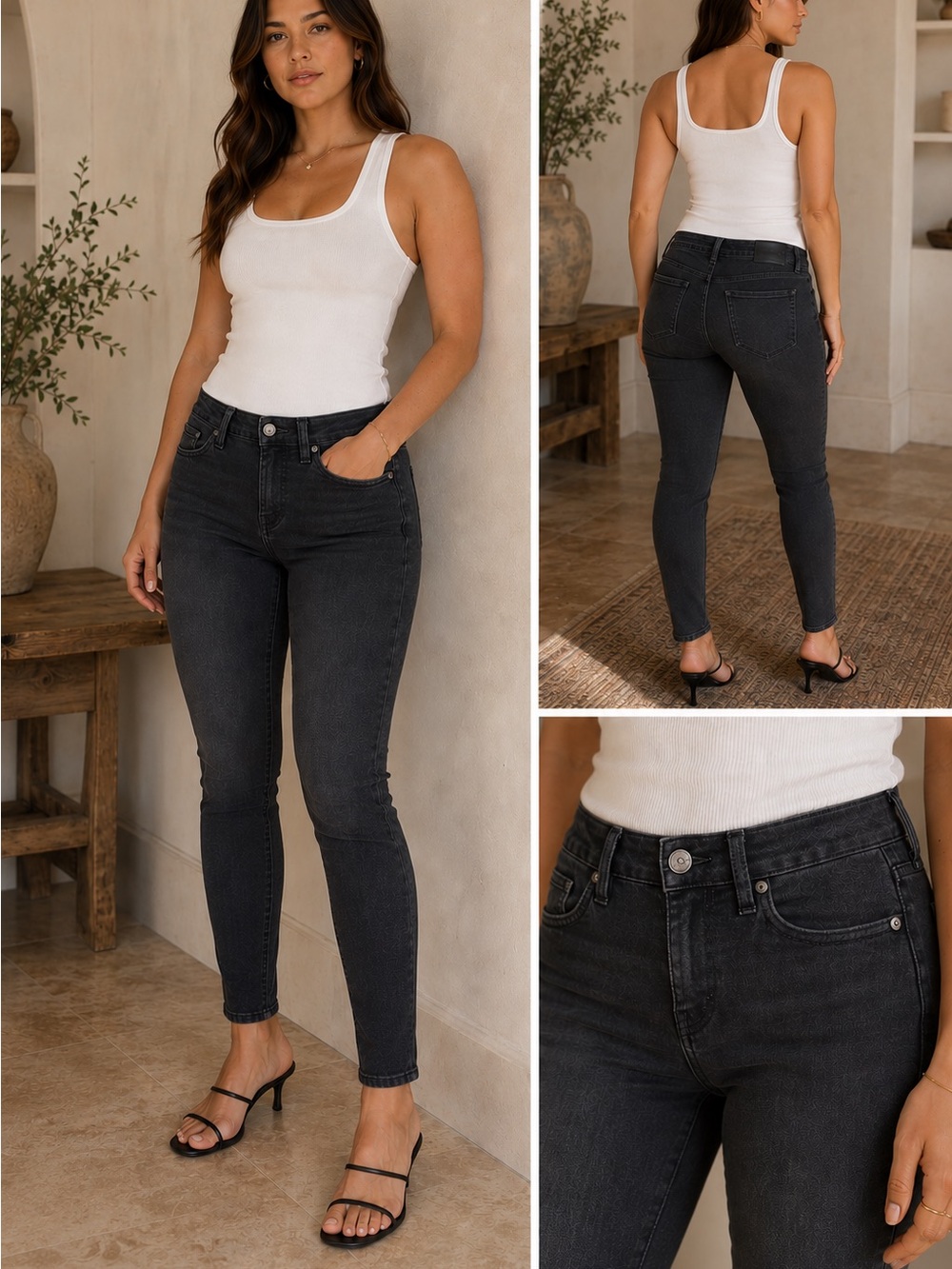 Lucky Brand Mid-Rise Black Skinny Jeans for Women size 8/29